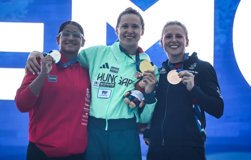Blanka Guzi celebra el oro en la final femenina del Mundial de Guiyang